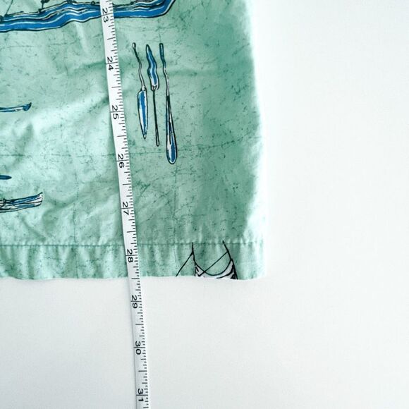 Cooke Street Honolulu Mens Button Down Shirt Printed Light Green Large - Picture 5 of 6